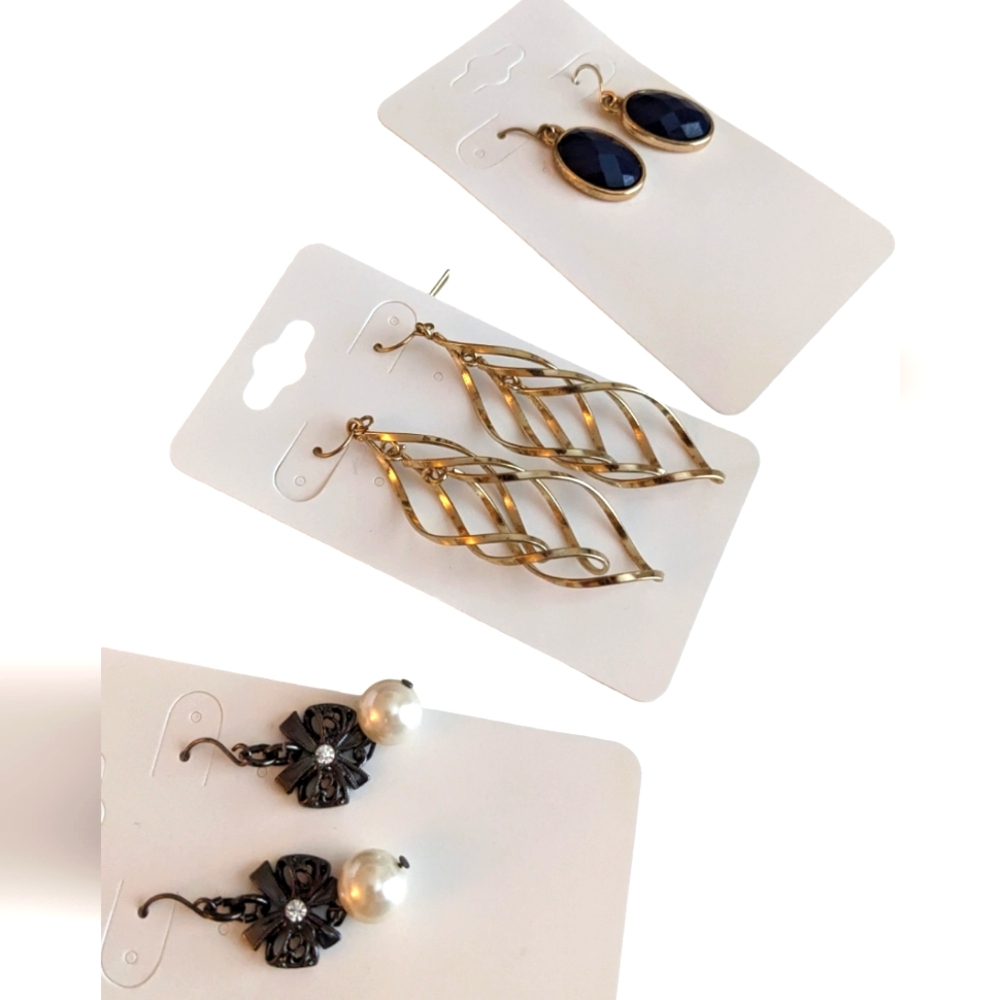 🌸ADD ON Elegant Earrings Lot Twisted Teared, Faux Pearl and Gem Fashion Jewelry